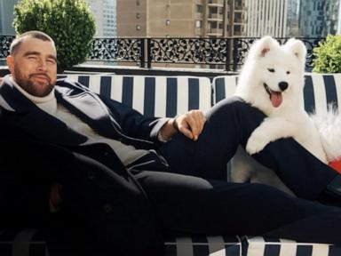 Source-feed image associated with WATCH: Taylor Swift and Travis Kelce debut their new dog