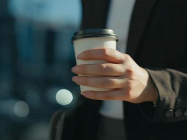 Image from linked report: WATCH: Iced coffee sparks debate over job interview etiquette
