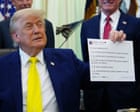 Source-feed image associated with Trump offering early access to online posts in move seen as corruption