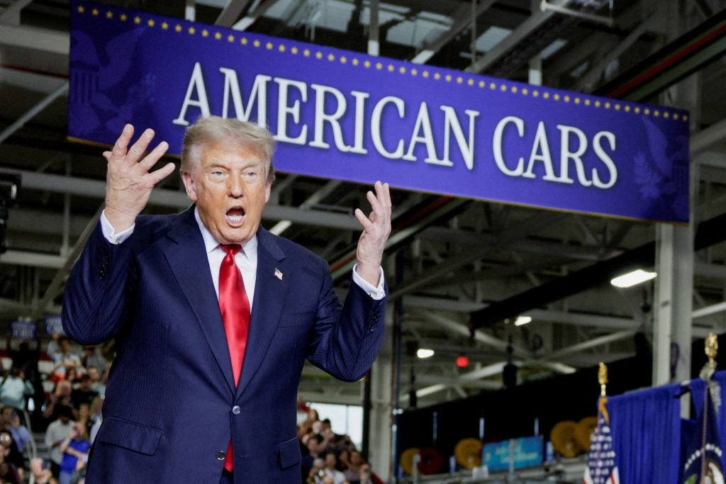 Source-feed image associated with Trump touted his tariffs in Michigan despite rising costs. Even some of his supporters are worried