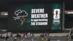 Source-feed image associated with Shelter-in-place order at Azteca over severe weather before Mexico-England