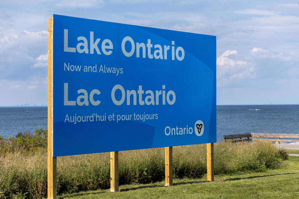 Source-feed image associated with Ontario premier answers Trump's 'Lake America' with giant 'Lake Ontario' sign