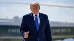 Source-feed image associated with Trump cancels Iran strikes subject to deal being made 'rapidly'