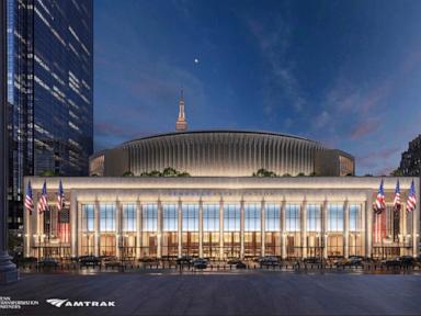 Source-feed image associated with New York's train station to get $8B remodel with columns, sunlight and Trump's name