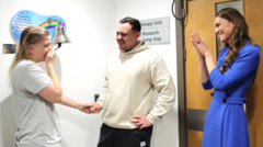 Source-feed image associated with Kate hugs mum ringing 'end of cancer treatment' bell