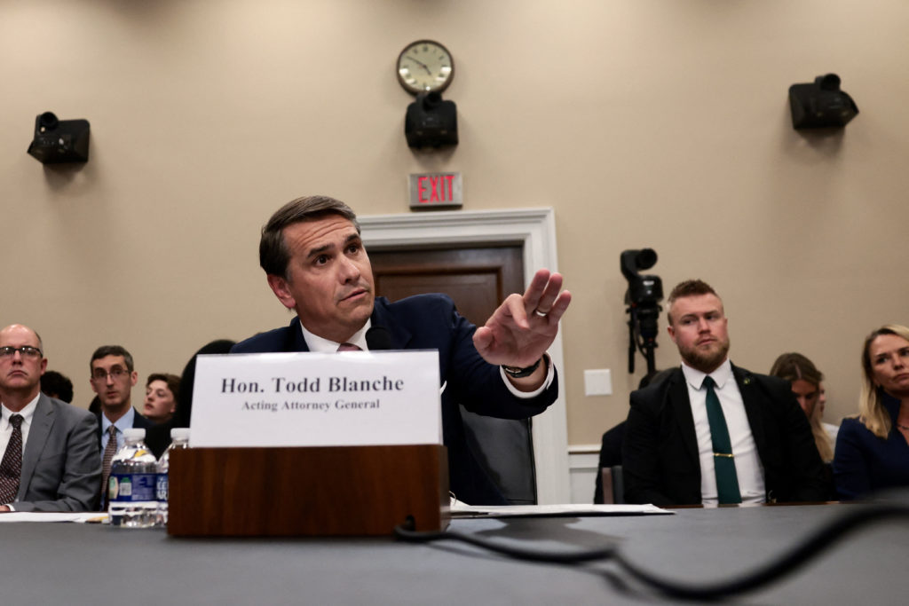 Source-feed image associated with WATCH: Trump administration 'not moving forward' with anti-weaponization fund, Blanche testifies