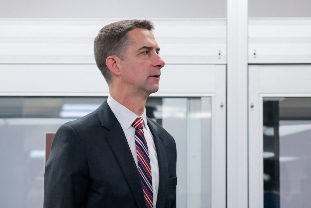 Image from linked report: Trump urges calls to Arkansas Sen. Tom Cotton in push for permanent daylight saving time