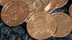 Source-feed image associated with Trump $1 coin makes him first living president on US currency in a century