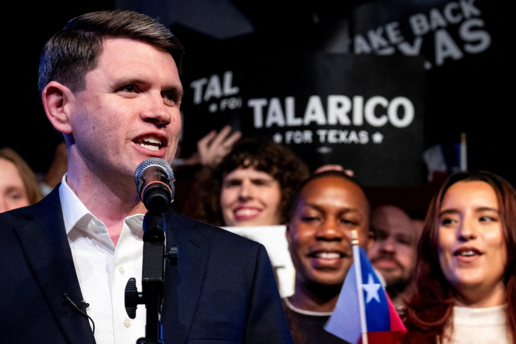 Source-feed image associated with Talarico targets Paxton's scandals in Texas Senate race, pivoting from his sunny primary message