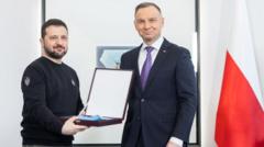 Source-feed image associated with Zelensky stripped of highest Polish honour over WW2 name of army unit
