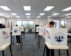 Image from linked report: Democrats now favored in key midterm races that could give them control of US Senate, new projections find – US politics live