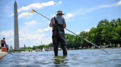 Source-feed image associated with Trump says repairs to algae-plagued Reflecting Pool will begin immediately
