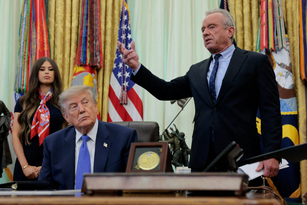 Source-feed image associated with WATCH: Trump signs executive order on childhood vaccine recommendations