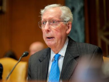 Source-feed image associated with Sen. Mitch McConnell announces he has been discharged from rehab facility