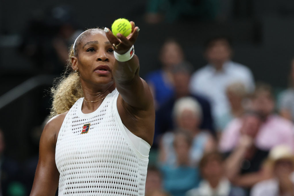 Source-feed image associated with Serena Williams tweaked her knee during Wimbledon return, but still aims to play doubles