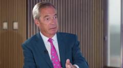 Source-feed image associated with Farage tells BBC 'we live in a complainants' society' after questions over Reform funding