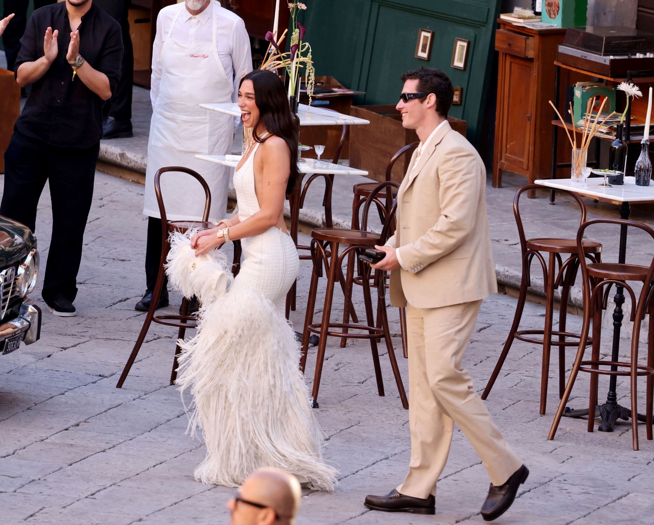 Source-feed image associated with And the Bride Wore… Leather! See Dua Lipa’s First Italy Wedding Look
