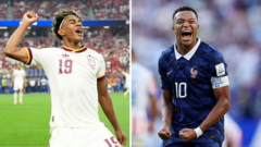Source-feed image associated with Lamine Yamal v Mbappe: La Liga stars set for semi-final showdown