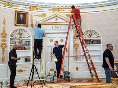 Image from linked report: A replica Oval Office near the White House just got a new Trump makeover. Gold flourishes abound