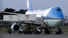 Source-feed image associated with Trump hid in catering truck in secret plane swap over Iran threat, reports say