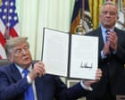 Source-feed image associated with Trump signs order attempting to override CDC vaccine schedule and break up MMR shots