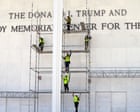 Source-feed image associated with Workers remove Trump’s name from Kennedy Center after court rulings
