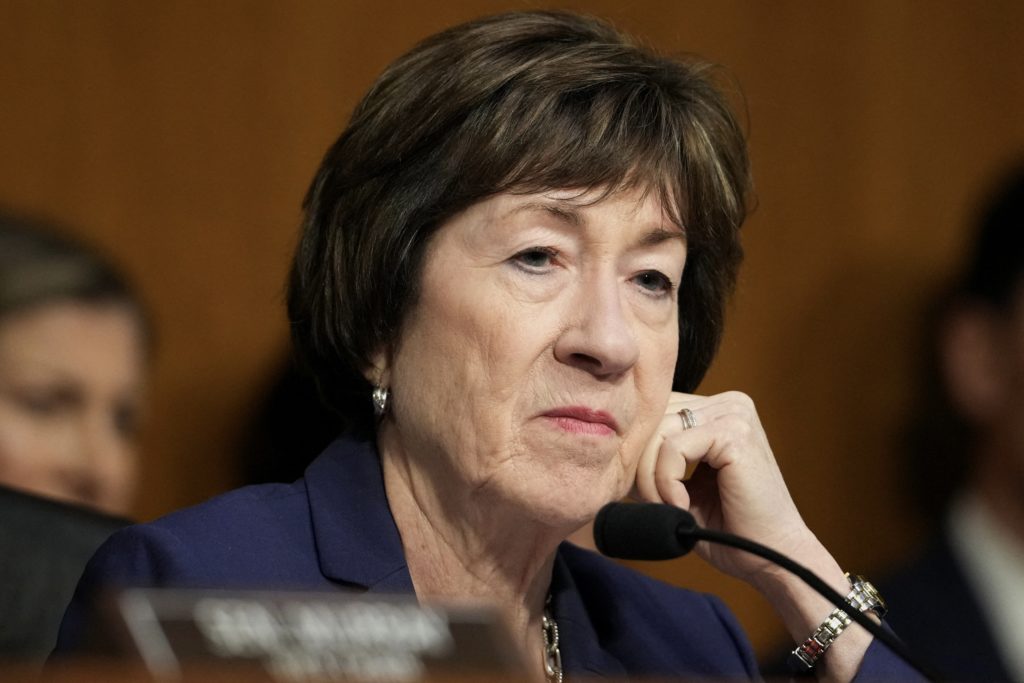 Image from linked report: Supreme Court vote shadows Maine Sen. Susan Collins in her first race after abortion rights decision