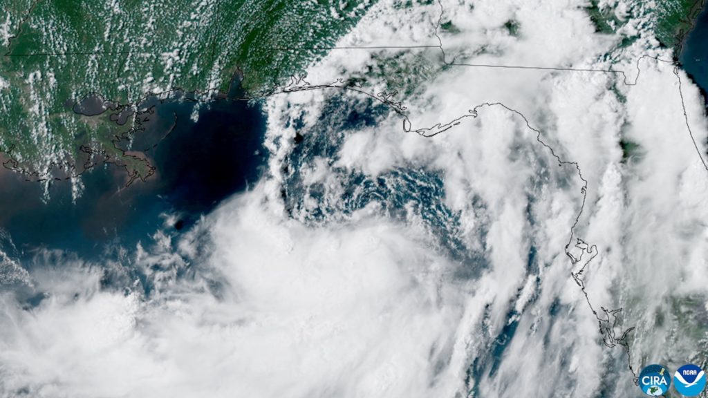 Source-feed image associated with News Wrap: Tropical Storm Bertha makes landfall in Louisiana