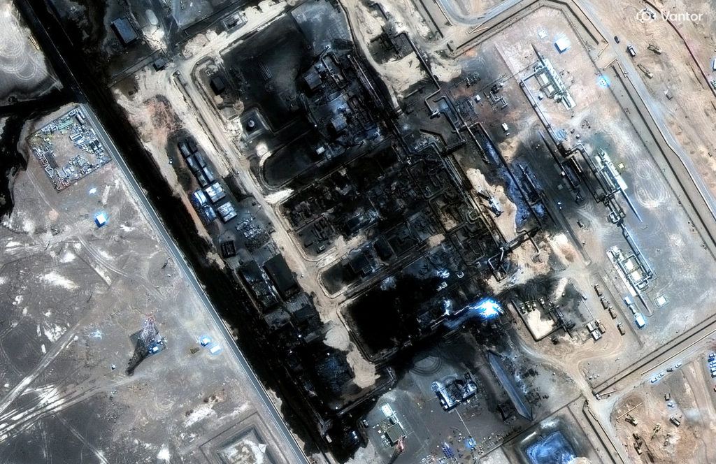 Source-feed image associated with Saudi oil pipeline hit in strikes will be mostly out of service for several weeks