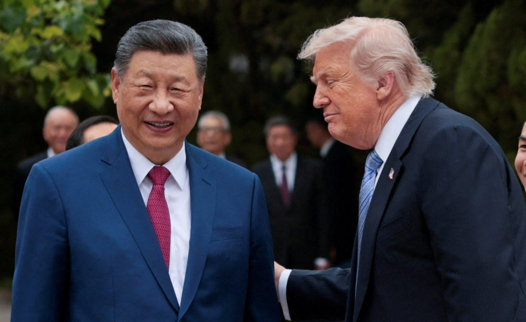 Image from linked report: WATCH: Trump greets Xi as Chinese leader's state visit wraps up