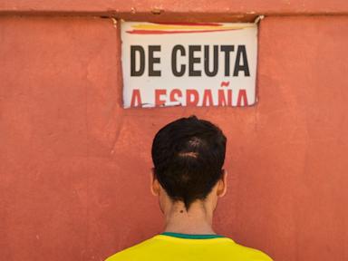 Image from linked report: 2 months after Spain's worst border crisis, migrants at a Ceuta tent camp weigh their choices