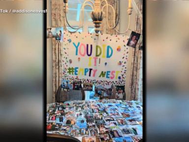 Source-feed image associated with WATCH: How students are flipping the script with 'empty nester' sendoffs for parents