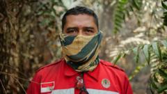 Source-feed image associated with The volunteers risking their lives to defuse Indonesia's wildfire 'carbon bombs'