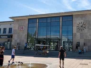 Source-feed image associated with A British woman is fatally stabbed at a station in Germany. Police detain a suspect