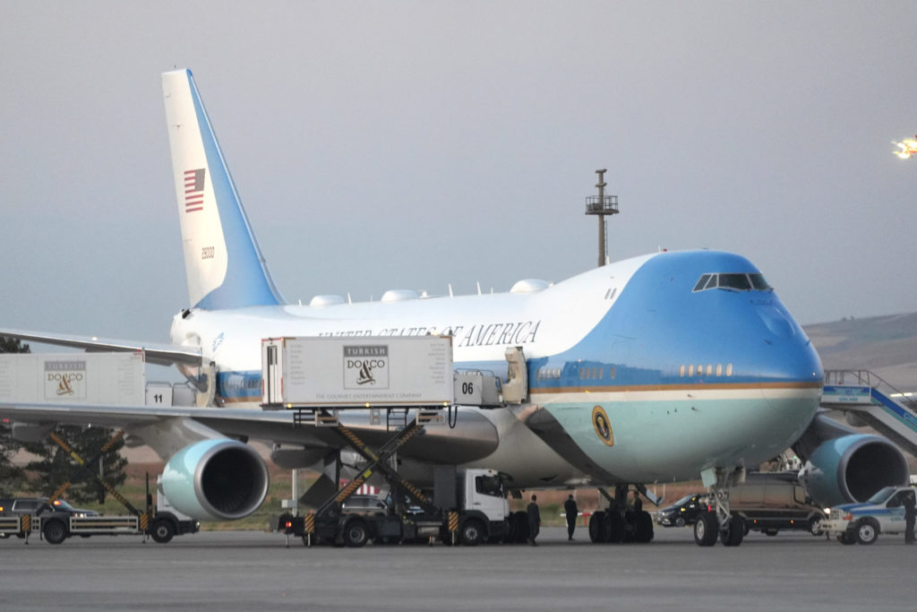 Source-feed image associated with How a catering truck helped Trump secretly switch planes amid threat from Iran