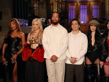 Image from linked report: Host Jalen Brunson brings the Knicks to premiere of 'SNL,' with many nods to team's NBA title run