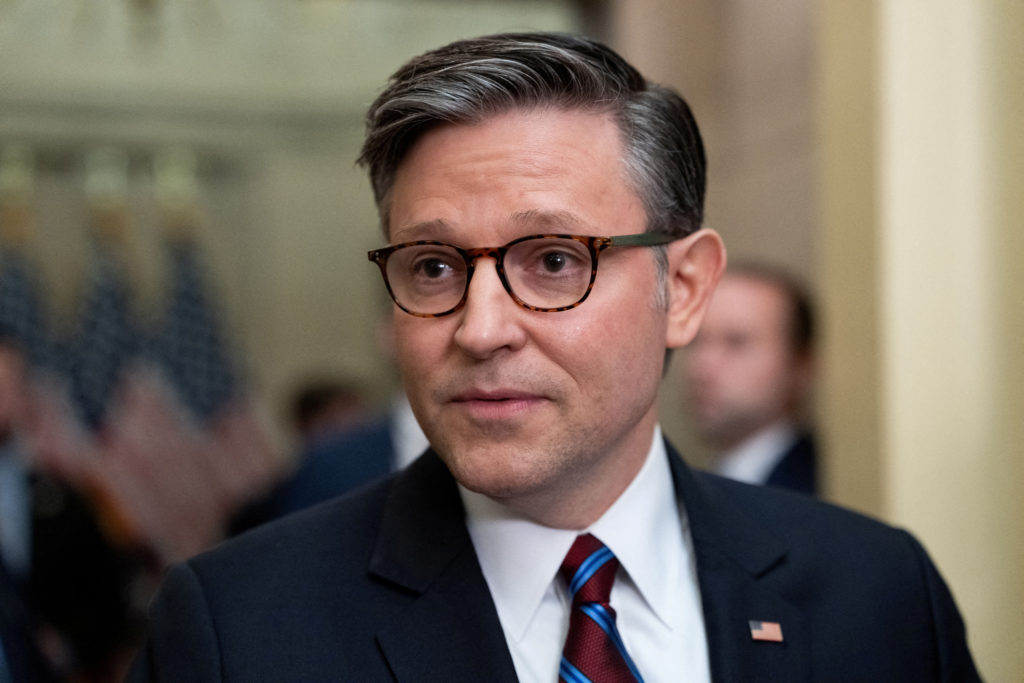 Source-feed image associated with Speaker Johnson recesses House early, blocking Massie's push to impeach Hegseth