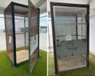Source-feed image associated with Alligator Alcatraz held detainees in cages the size of phone booths, DHS watchdog says