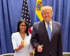 Image from linked report: Delcy Rodríguez poses with Trump in New York as Maduro languishes in jail nearby