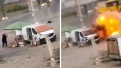 Source-feed image associated with Video shows Russian drone chasing Ukrainian street vendor in 'human safari' attack