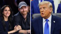 Source-feed image associated with Watch: Trump 'happy' that Prince Harry and Meghan left the US