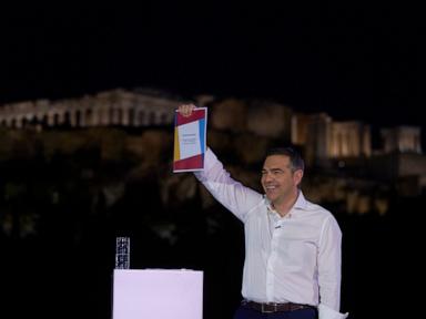 Source-feed image associated with Former Greek anti-austerity leader Alexis Tsipras steps back into politics