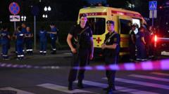 Source-feed image associated with Three killed after bomb detonated at Moscow restaurant, state media say