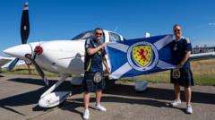 Source-feed image associated with Scotland fans fly 22 hours in tiny plane to World Cup