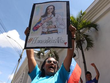 Image from linked report: Venezuelans rally to demand opposition leader's safe return, presidential elections