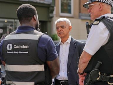 Source-feed image associated with London's mayor says falling crime shows the city is safe despite alarming online claims