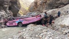 Source-feed image associated with At least 32 dead after overcrowded bus plunges into ravine in Pakistan