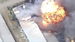 Source-feed image associated with California winery blaze erupts in scorching fireballs