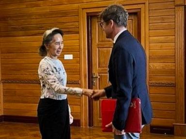 Source-feed image associated with Myanmar's detained former leader Aung San Suu Kyi meets with International Red Cross