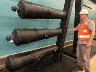 Source-feed image associated with Cannons lost underwater during American Revolution going on display at Georgia museum